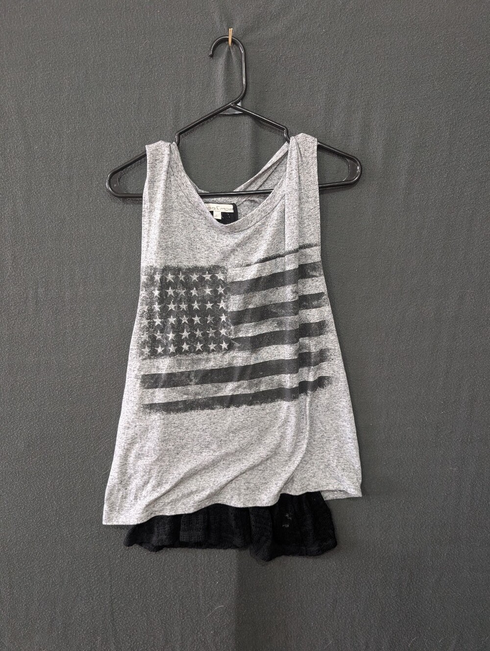 Moa Moa American Flag Two Layer Tank Top - Women's Size L